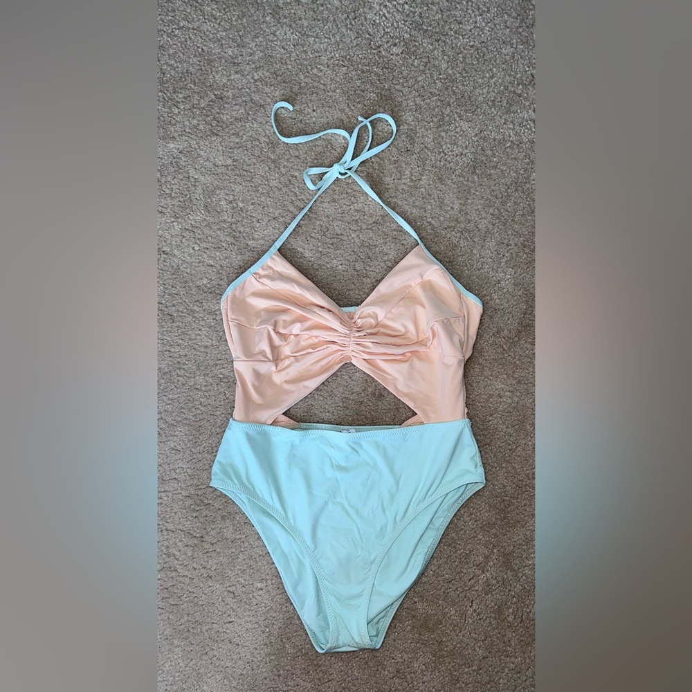 KORESWIM Flora Maillot Color block one piece swimsuit Large
